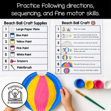 Load image into Gallery viewer, Beach Ball Paper Plate Craft with Visual Instructions
