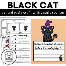 Load image into Gallery viewer, Black Cat Halloween Cut and Paste Craft with Visual Directions
