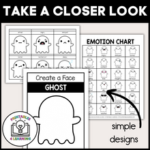 Load image into Gallery viewer, Halloween Build-a-Face Playdough Mats with Emotion Flashcards
