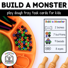 Load image into Gallery viewer, Build a Monster Play Dough Task Cards | Halloween Playdough Activity
