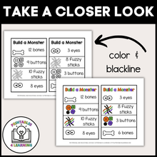 Load image into Gallery viewer, Build a Monster Play Dough Task Cards | Halloween Playdough Activity
