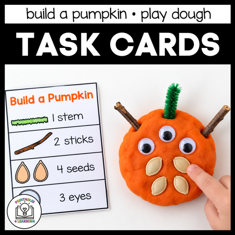 Build a Pumpkin Play Dough Task Cards | Fall Playdough Activity