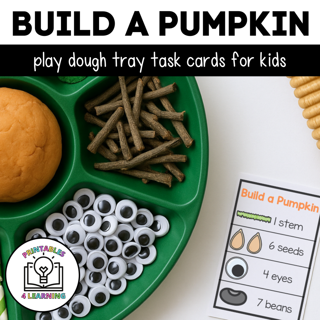 Build a Pumpkin Play Dough Task Cards | Fall Playdough Activity