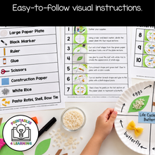 Load image into Gallery viewer, Butterfly Life Cycle Paper Plate Craft with Visual Instructions
