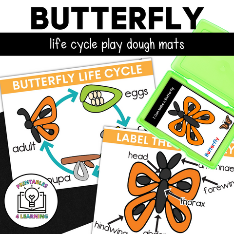 Butterfly Life Cycle Playdough Mats