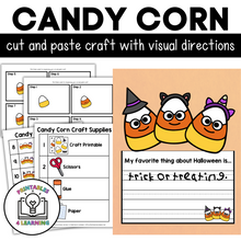 Load image into Gallery viewer, Halloween Candy Corn Cut and Paste Craft with Visual Directions
