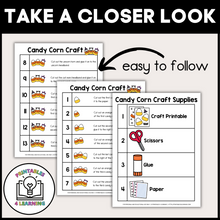 Load image into Gallery viewer, Halloween Candy Corn Cut and Paste Craft with Visual Directions
