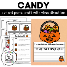 Load image into Gallery viewer, Halloween Candy Cut and Paste Craft with Visual Directions
