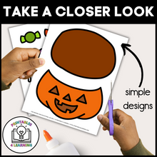 Load image into Gallery viewer, Halloween Candy Cut and Paste Craft with Visual Directions
