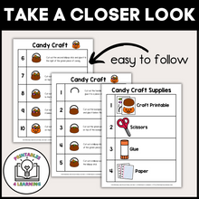 Load image into Gallery viewer, Halloween Candy Cut and Paste Craft with Visual Directions

