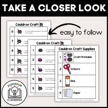 Load image into Gallery viewer, Halloween Cauldron Cut and Paste Craft with Visual Directions
