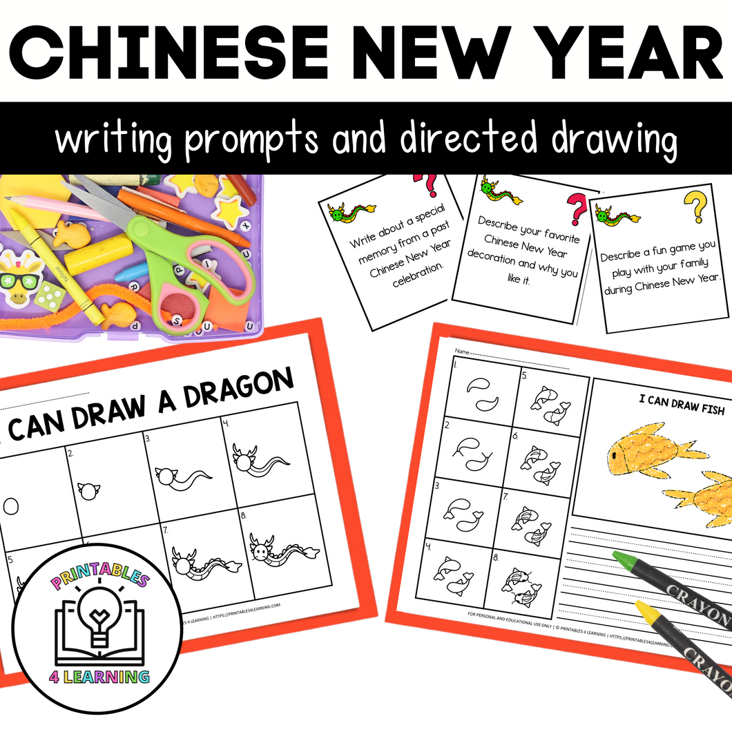 Chinese New Year Writing and Drawing Prompts for Kids