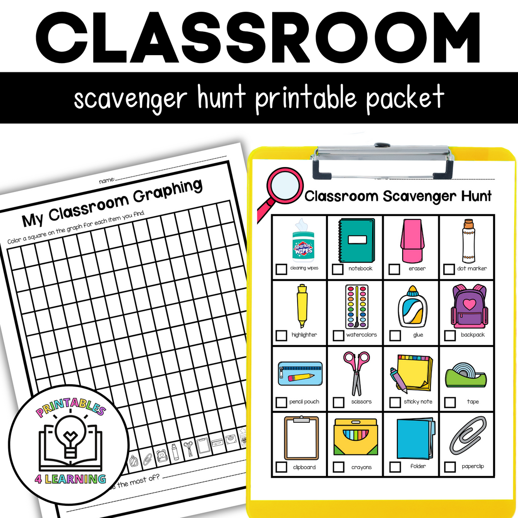 Classroom Scavenger Hunt Packet