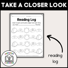 Load image into Gallery viewer, Editable Reading Log: Community Helper Books for Kids with Parent Handout
