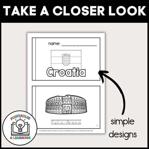 Croatia Color and Trace Book for Kids