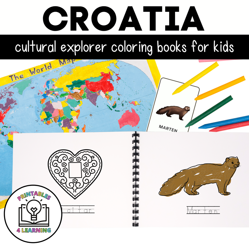 Croatia Color and Trace Book for Kids