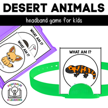 Load image into Gallery viewer, Who Am I? Headbands Game - Desert Animals Edition
