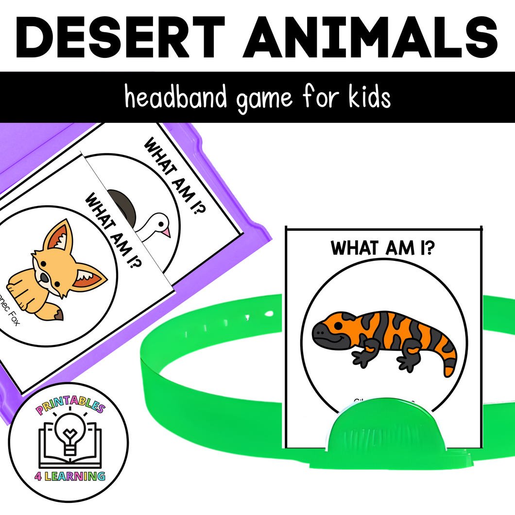 Who Am I? Headbands Game - Desert Animals Edition