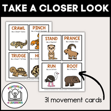 Load image into Gallery viewer, Desert Animal Movement Cards for Brain Break Activities
