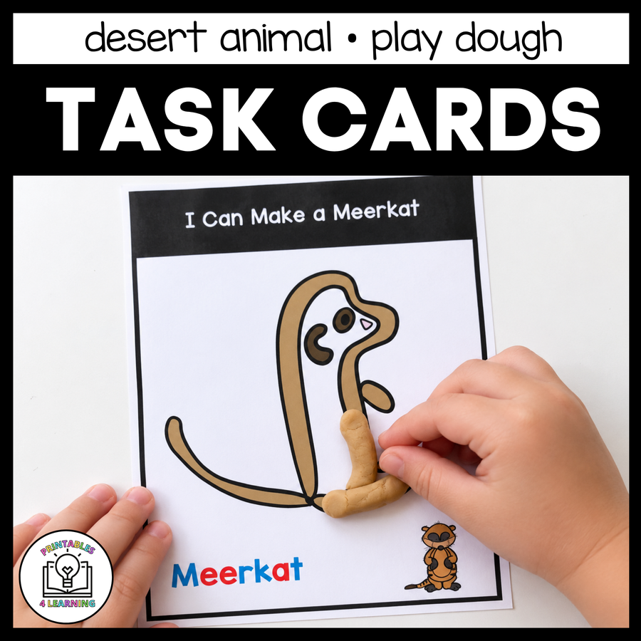 Desert Animal Play Dough Task Cards