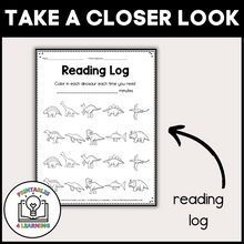 Load image into Gallery viewer, Editable Reading Log: Dinosaur Books for Kids with Parent Handout
