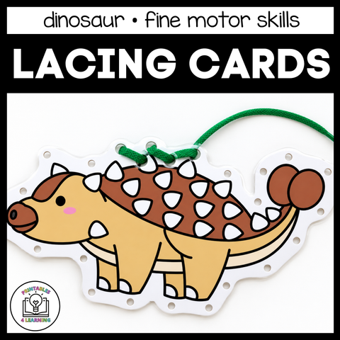Dinosaur Lacing Cards