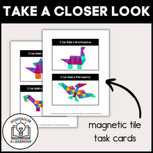 Load image into Gallery viewer, Dinosaur Magnetic Tile Task Cards
