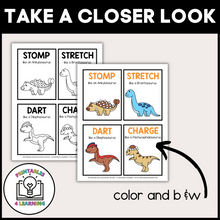 Load image into Gallery viewer, Dinosaur Movement Cards for Brain Break Activities
