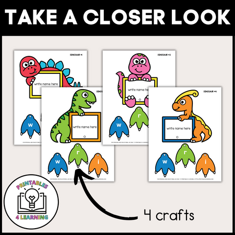 Editable Dinosaur Name Craft - Personalize, Print, Cut, and Paste