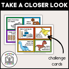 Load image into Gallery viewer, Dinosaur STEM Challenge Cards
