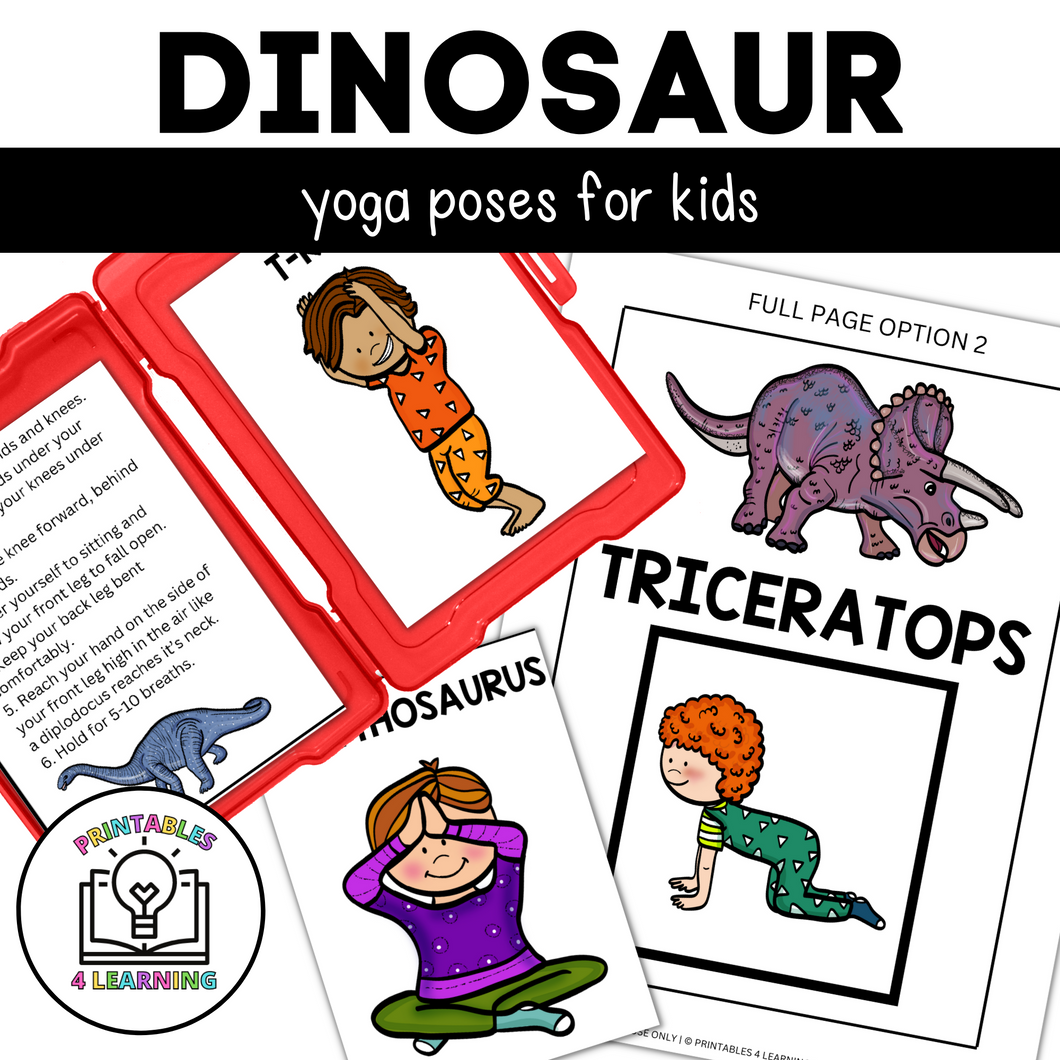 Yoga Cards for Kids: Dinosaur Poses