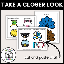 Load image into Gallery viewer, Roll and Build a Turkey in Disguise | Cut and Paste Thanksgiving Activity
