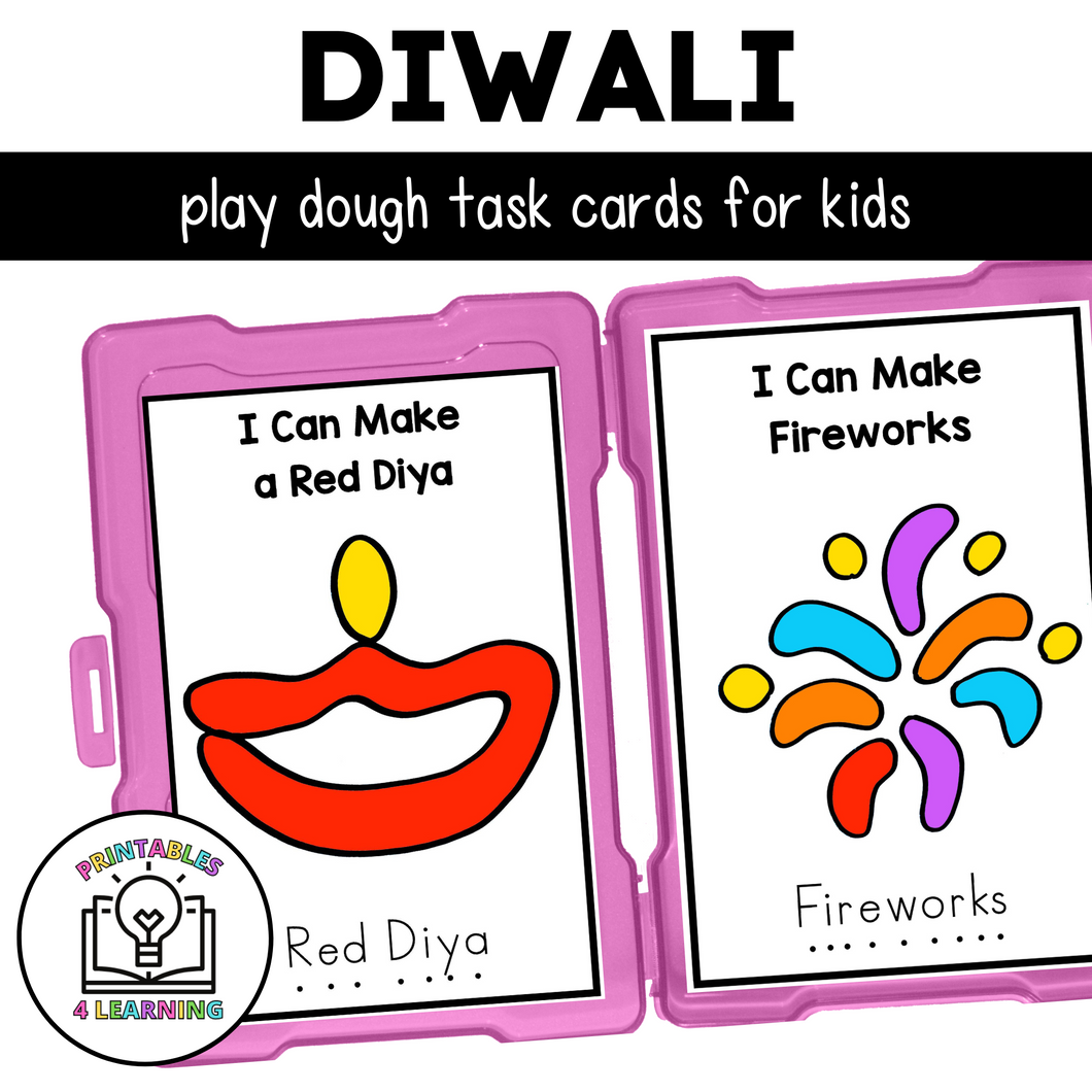 Diwali Playdough Task Cards | Holidays Around the World Activity