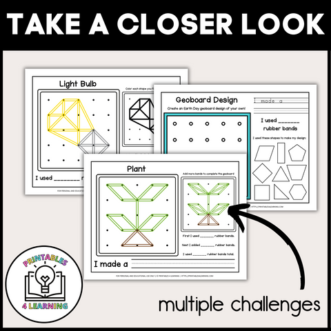 Earth Day Geoboards | Task Cards and Full Mat Geoboard Activities