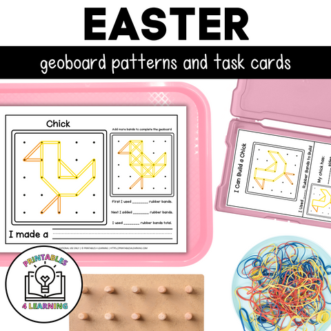 Easter Geoboards | Task Cards and Full Mat Geoboard Activities