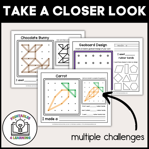 Easter Geoboards | Task Cards and Full Mat Geoboard Activities