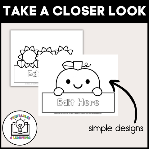 product images showing that the fall editable crown templates have a simple design.