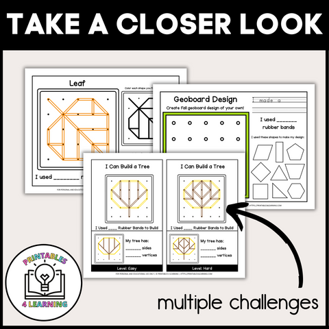 Fall Geoboards | Task Cards and Full Mat Geoboard Activities