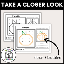 Load image into Gallery viewer, Fall Geoboards | Task Cards and Full Mat Geoboard Activities
