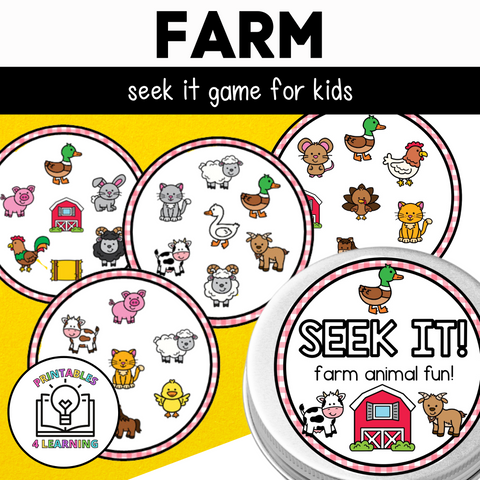 Seek It Game: Farm Themed