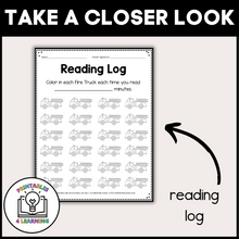 Load image into Gallery viewer, Editable Reading Log: Firefighter and Fire Truck Books for Kids with Parent Handout
