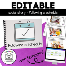 Load image into Gallery viewer, Following a Schedule Social Story
