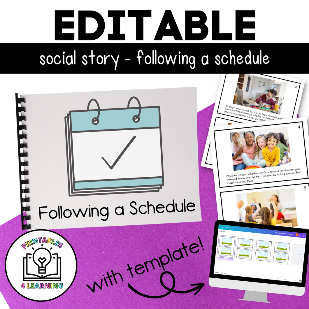 Following a Schedule Social Story