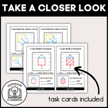 Load image into Gallery viewer, Fourth of July Geoboards | Task Cards and Full Mat Geoboard Activities
