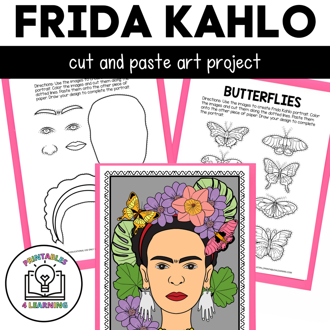 Frida Kahlo Cut and Paste Craft