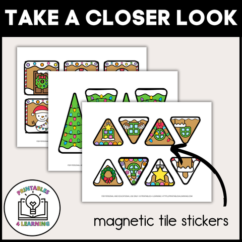 Build a Gingerbread House Magnetic Tile Printables