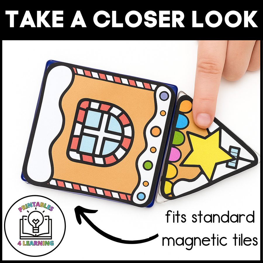 Build a Gingerbread House Magnetic Tile Printables