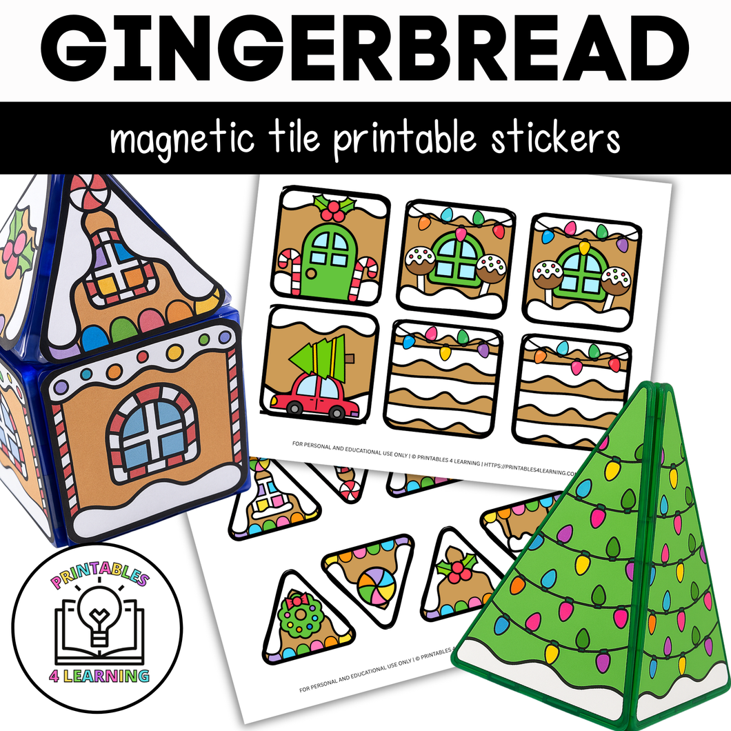 Build a Gingerbread House Magnetic Tile Printables