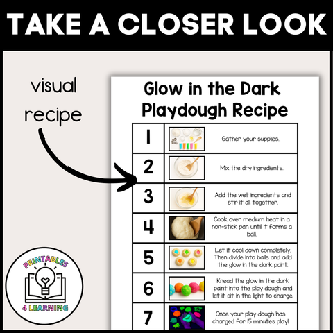 Adapted Visual Recipe: Glow in the Dark Play Dough