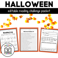 Editable Reading Log: Halloween Books for Kids with Parent Handout